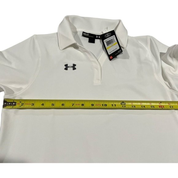 Under Armour‎  Heatgear  PERFORMANCE TEAM WOMEN'S POLO T-shirt Top White Size M - Picture 5 of 14